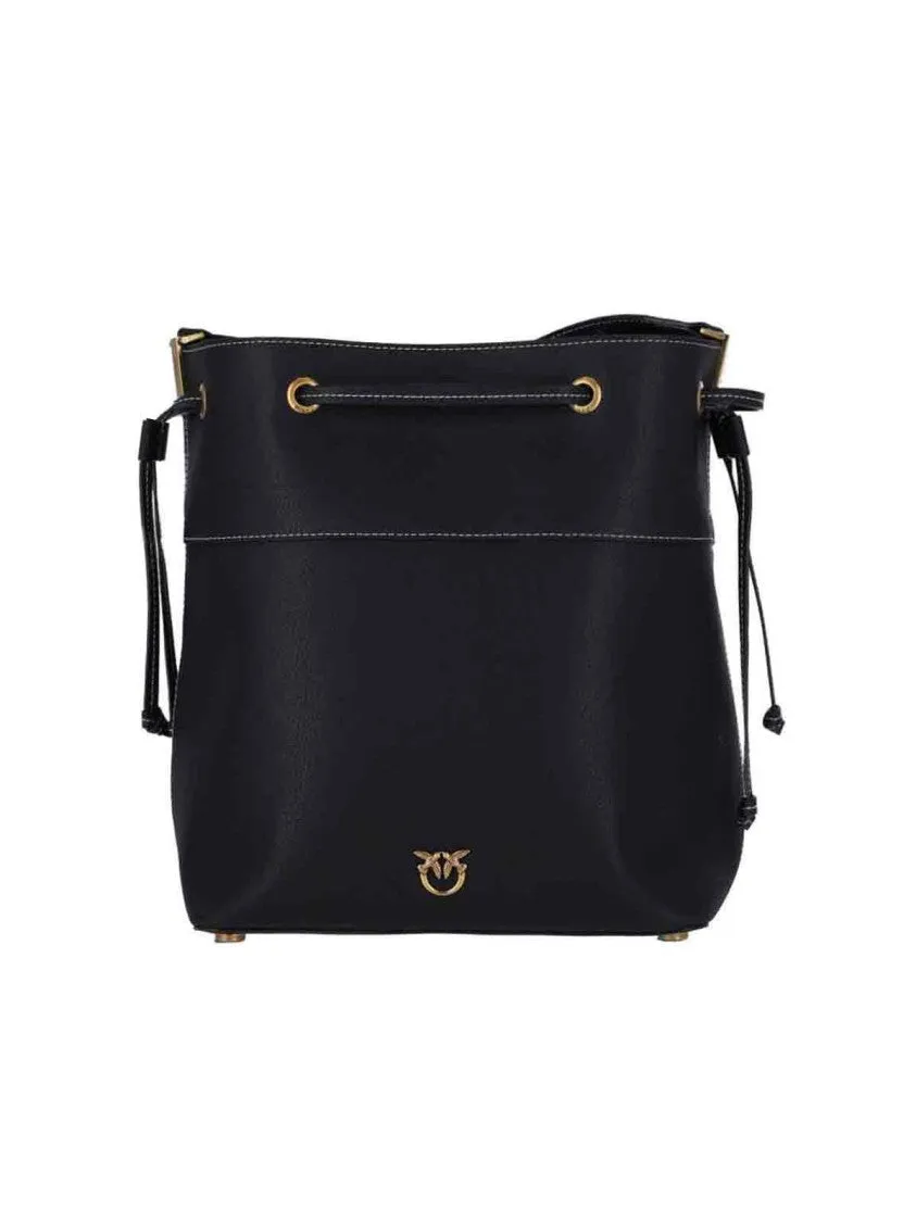 Logo" Bucket Bag - Black stylish bucket bags