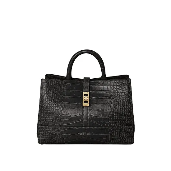 Lola Croco 10" - Black handle bags on sale