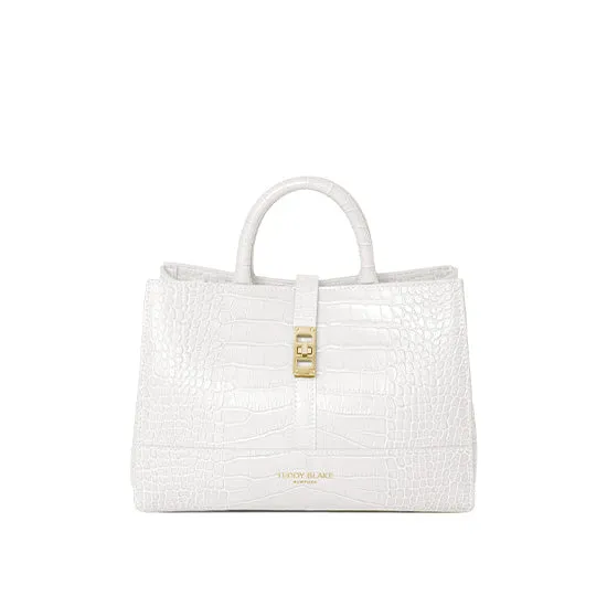 Lola Croco 10" - White handle bags on sale