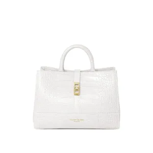 Lola Croco 10" - White handle bags on sale