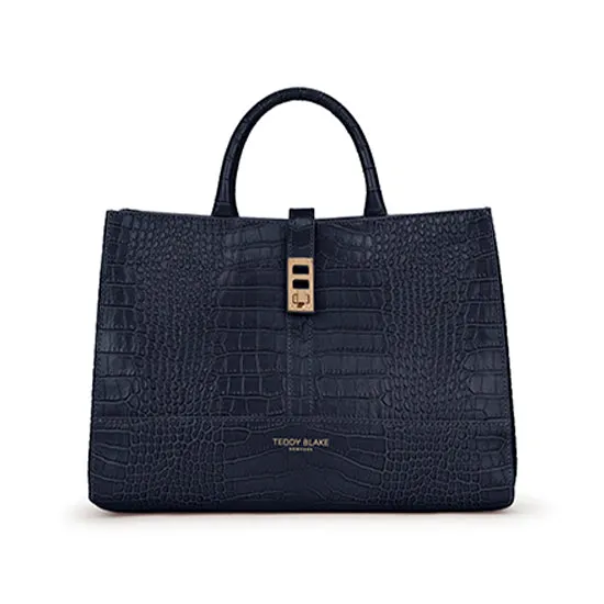Lola Croco 12" - Blue Jeans handle bags on sale