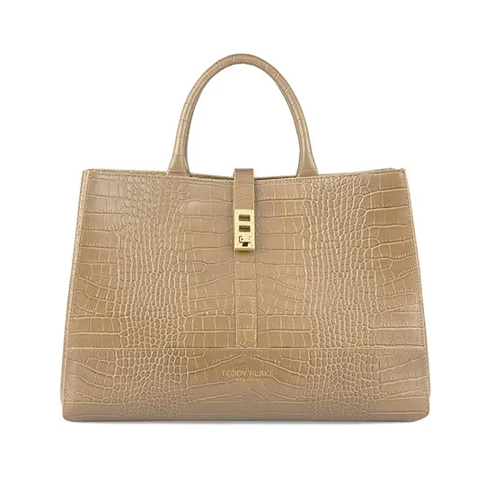 Lola Croco 15" - Light Beige handle bags on sale