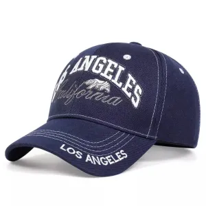 Los Angeles California Baseball Cap boater hat with bow in beach sunlight