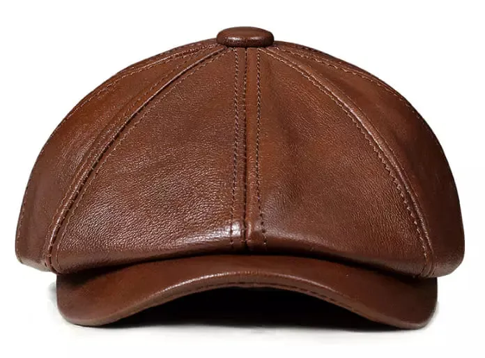 Louis Genuine Leather Newsboy Cap
