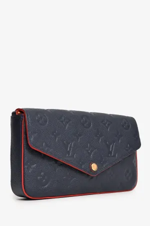 Louis Vuitton 2017 Navy/Red Leather Empriente Felicie Crossbody Bag anti-theft crossbody bags sale