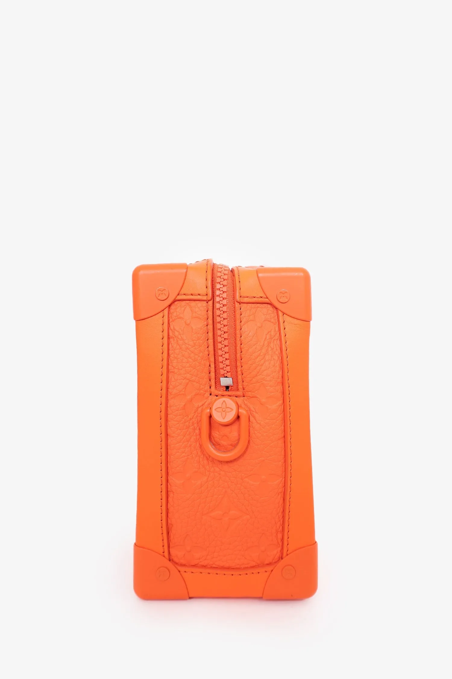 Louis Vuitton 2019 Orange Embossed Leather Soft Trunk Crossbody Bag