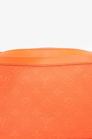 Louis Vuitton 2019 Orange Embossed Leather Soft Trunk Crossbody Bag anti-theft crossbody bags sale