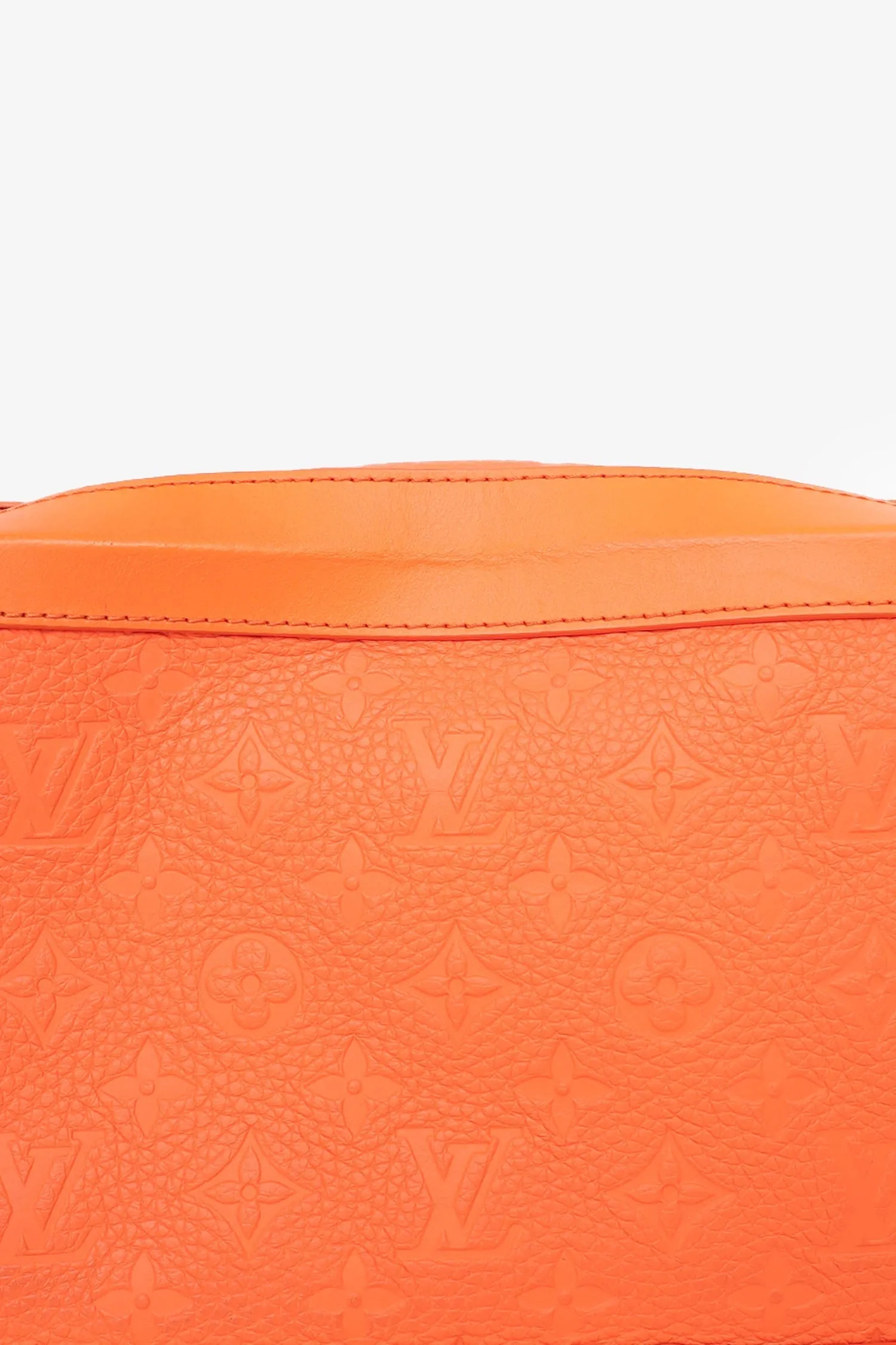 Louis Vuitton 2019 Orange Embossed Leather Soft Trunk Crossbody Bag anti-theft crossbody bags sale