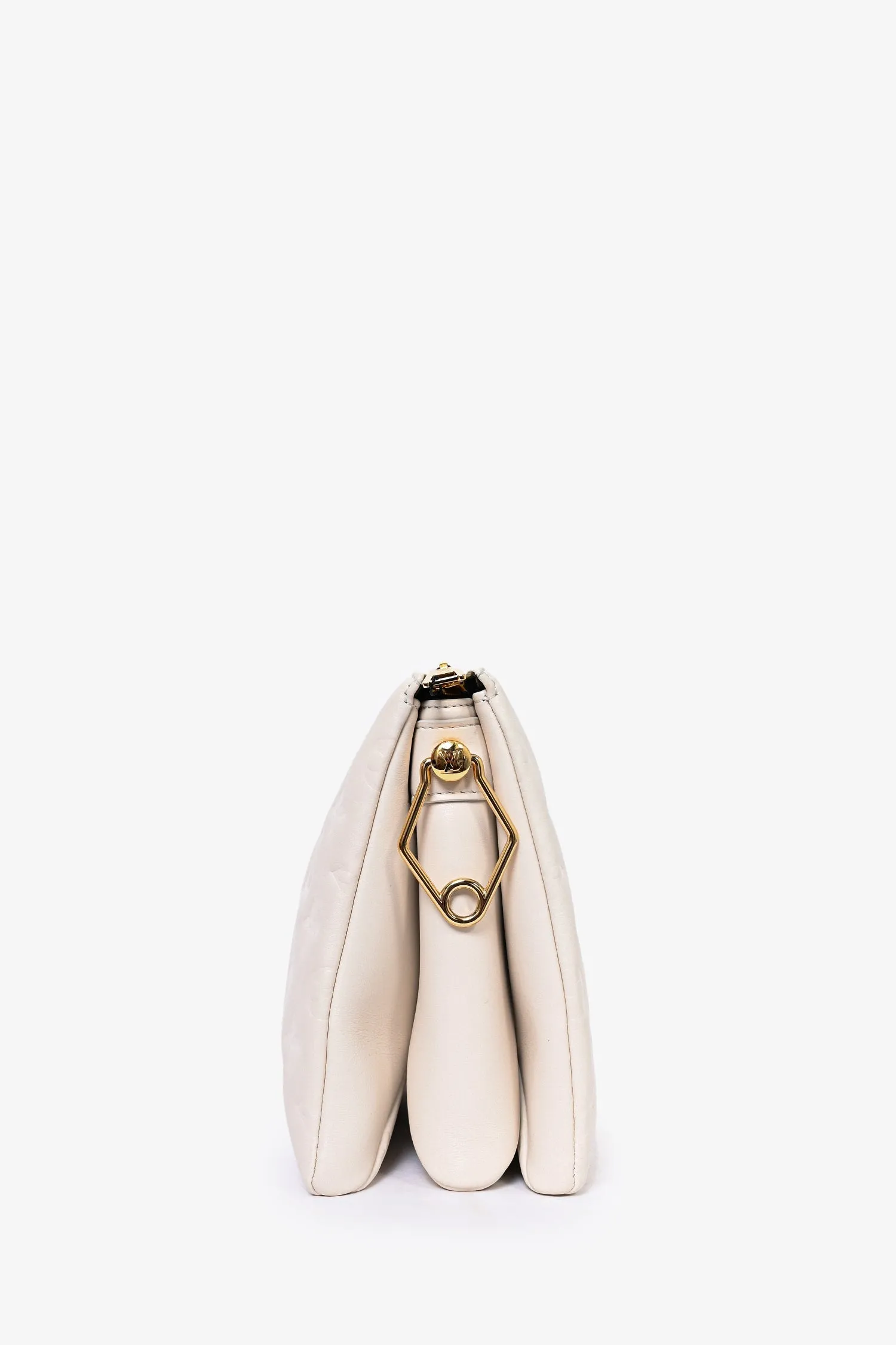 Louis Vuitton 2021 White Empreinte Leather Coussin PM Crossbody Bag with Chain Strap