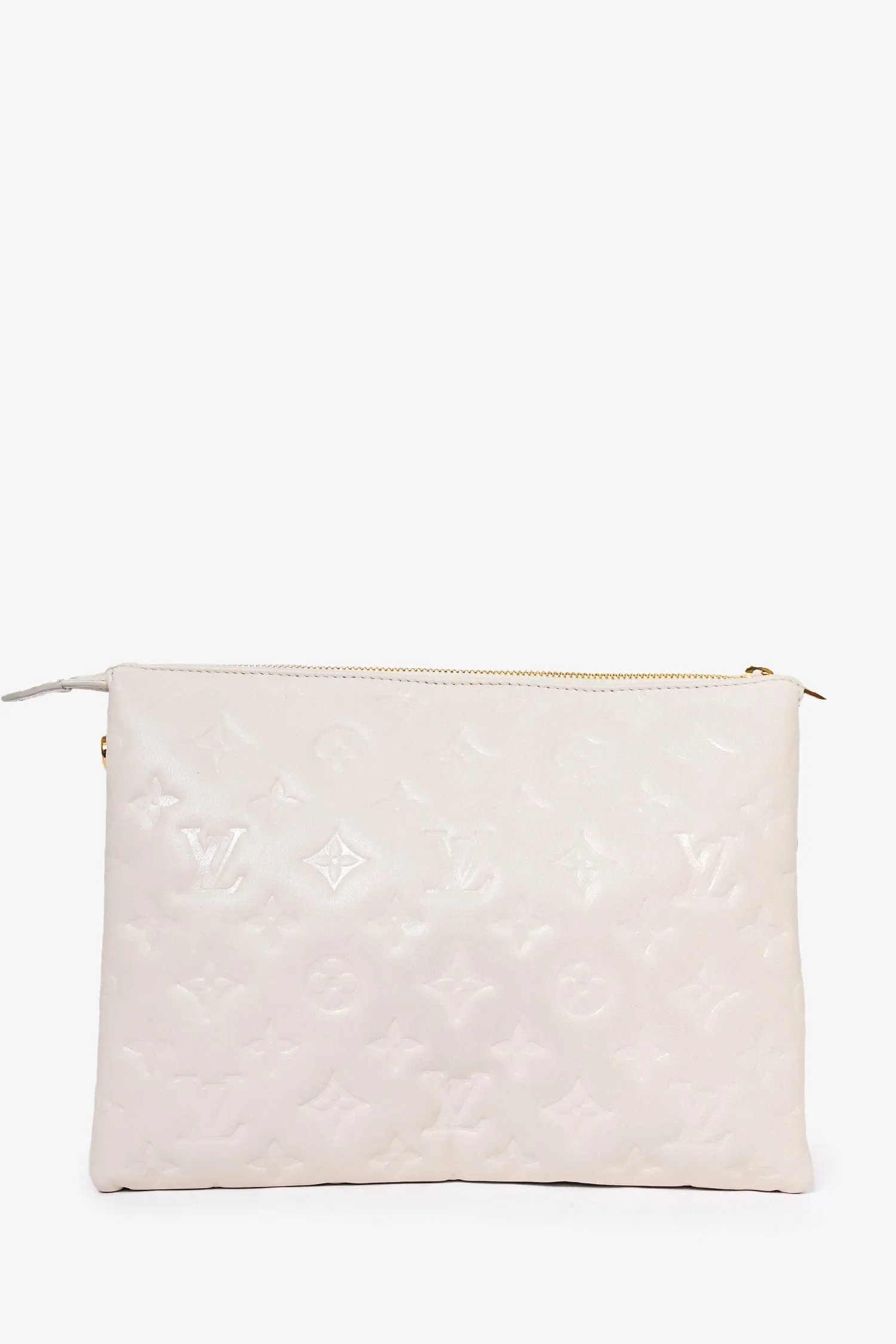 Louis Vuitton 2021 White Empreinte Leather Coussin PM Crossbody Bag with Chain Strap anti-theft crossbody bags sale