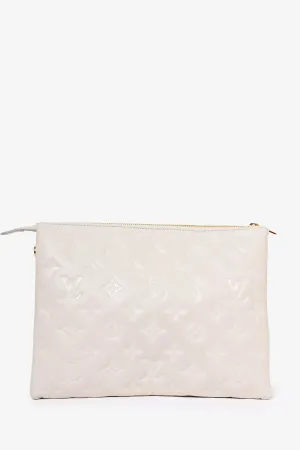 Louis Vuitton 2021 White Empreinte Leather Coussin PM Crossbody Bag with Chain Strap anti-theft crossbody bags sale