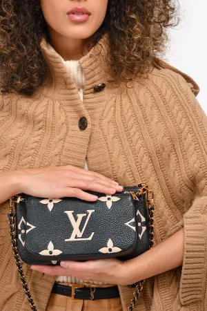 Louis Vuitton Black Leather Empreinte Monogram Giant Multi Pochette Crossbody anti-theft crossbody bags sale