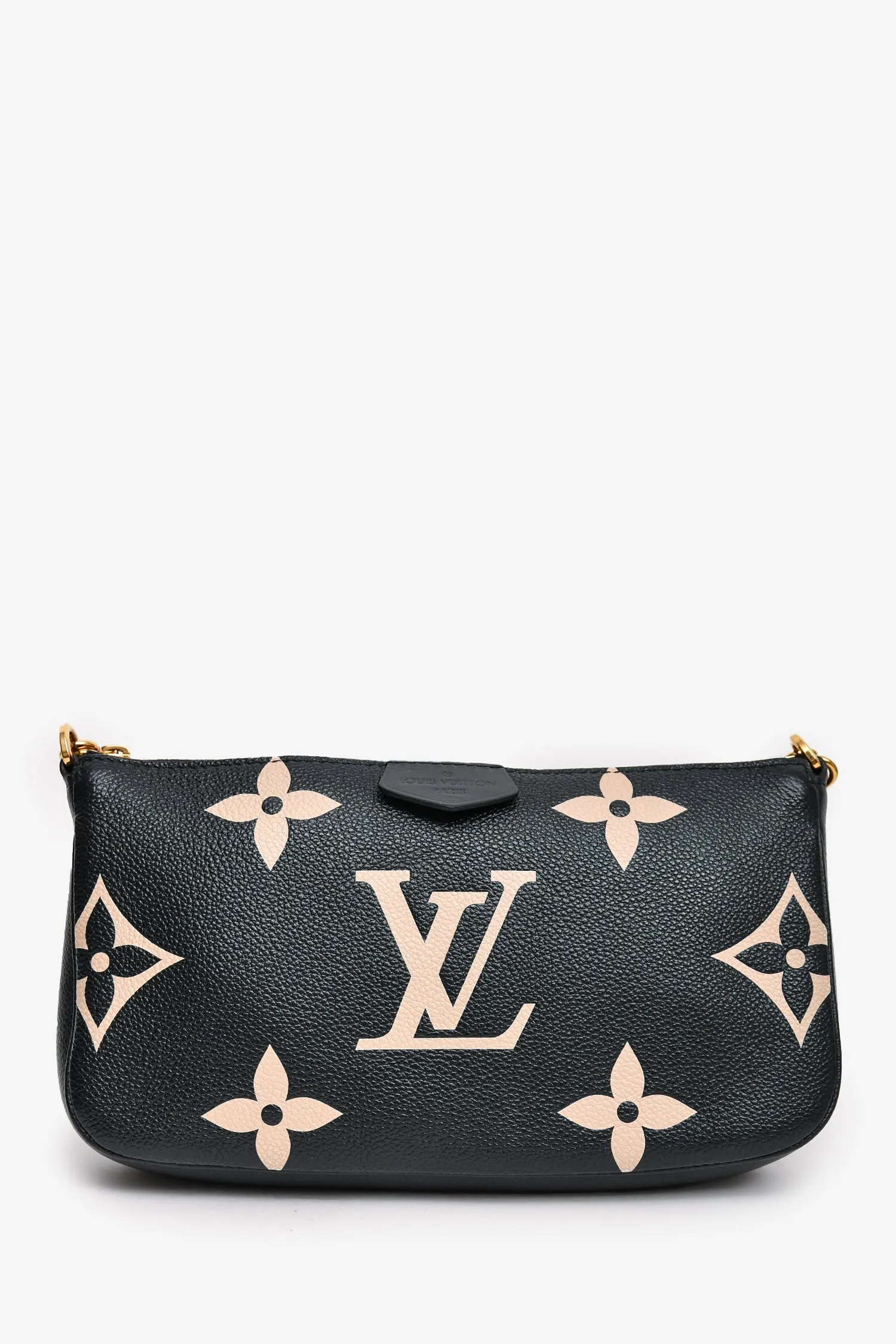 Louis Vuitton Black Leather Empreinte Monogram Giant Multi Pochette Crossbody