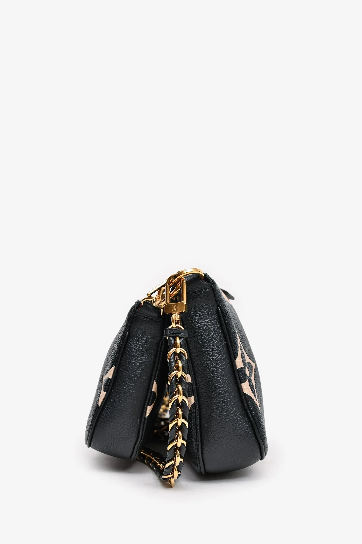 Louis Vuitton Black Leather Empreinte Monogram Giant Multi Pochette Crossbody