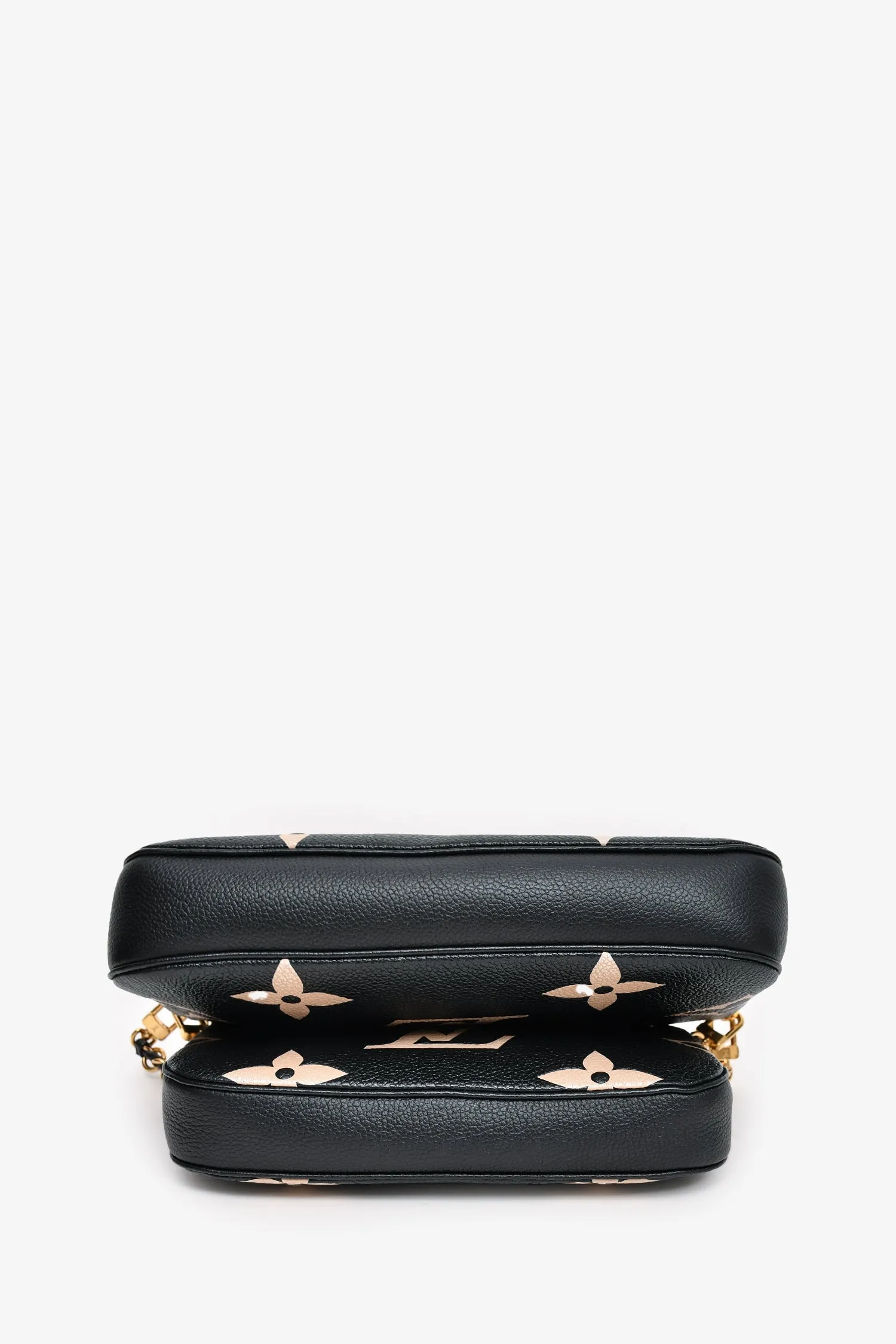 Louis Vuitton Black Leather Empreinte Monogram Giant Multi Pochette Crossbody