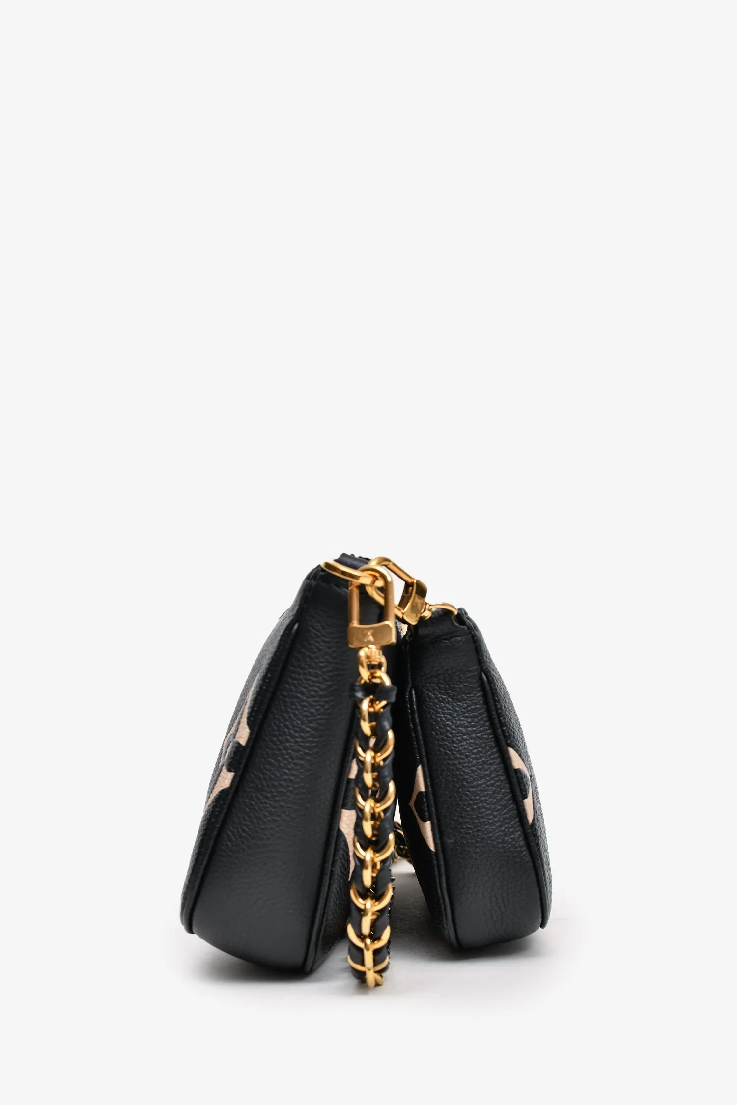 Louis Vuitton Black Leather Empreinte Monogram Giant Multi Pochette Crossbody