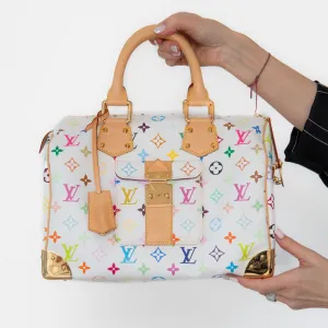 Louis Vuitton X Takashi Murakami Multicolore White Speedy 30 Bag handbags sale 80% off