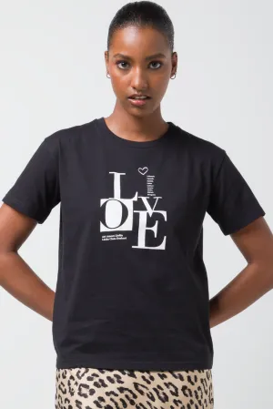 Love Short Sleeve T-Shirt Black,women t-shirt cotton,women t-shirt top,boutique women's clothing