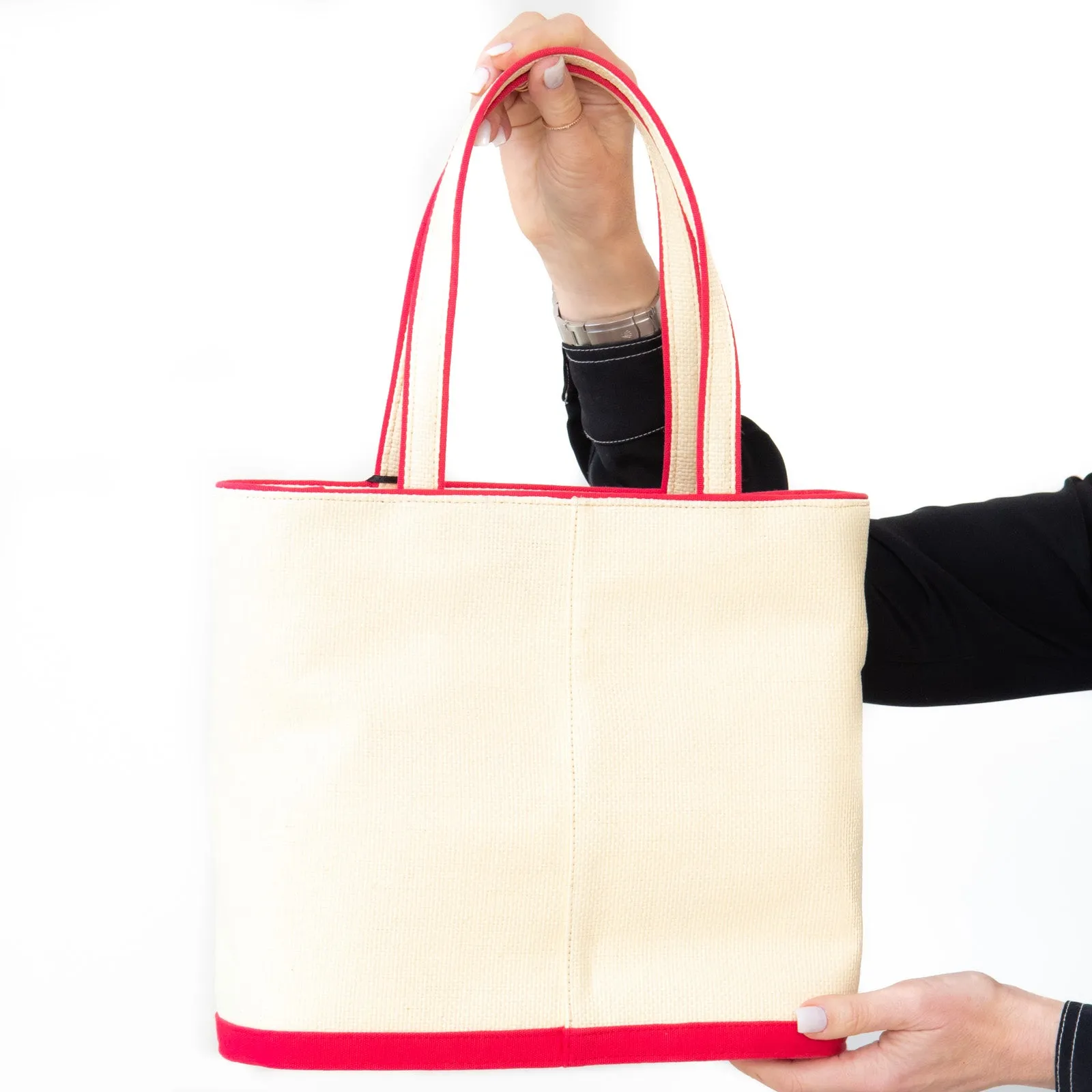 Lulu Guinness Paper Doll Raffia Tote Bag