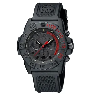 Luminox Men's Chronograph Watch - Navy Seal Black and Red Dial Strap | 3581.EY Luxury Quartz Watch Quartz Watch Sale