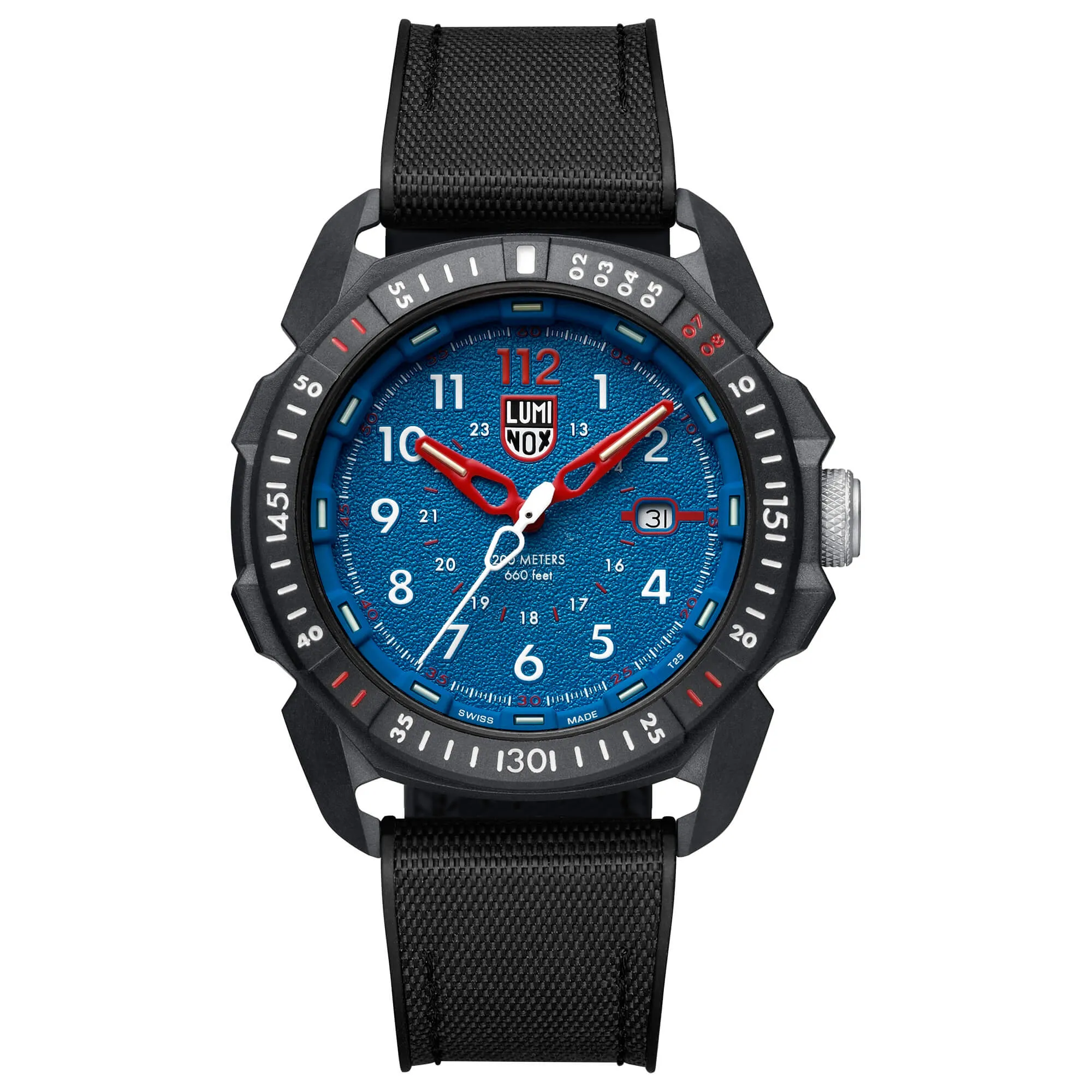 Luminox Men's Swiss Quartz Watch - Ice-Sar Arctic Blue Dial Black Strap Dive | 1003