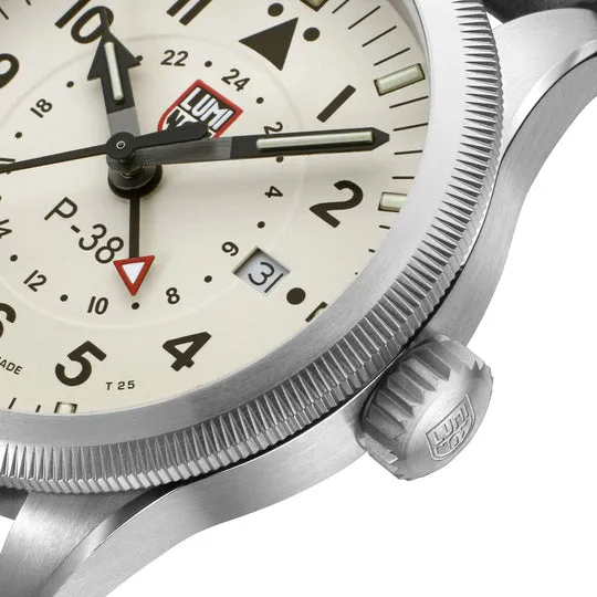 Luminox P?C38 Lightning Pilot Black Leather Strap Men's Watch XA.9527