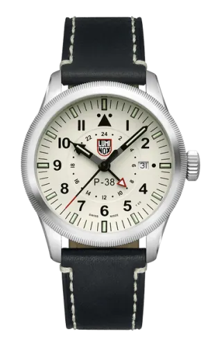 Luminox P?C38 Lightning Pilot Black Leather Strap Men's Watch XA.9527 