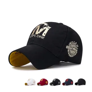 M Wolf Cotton Baseball Cap stylish boater hat with ribbon on model
