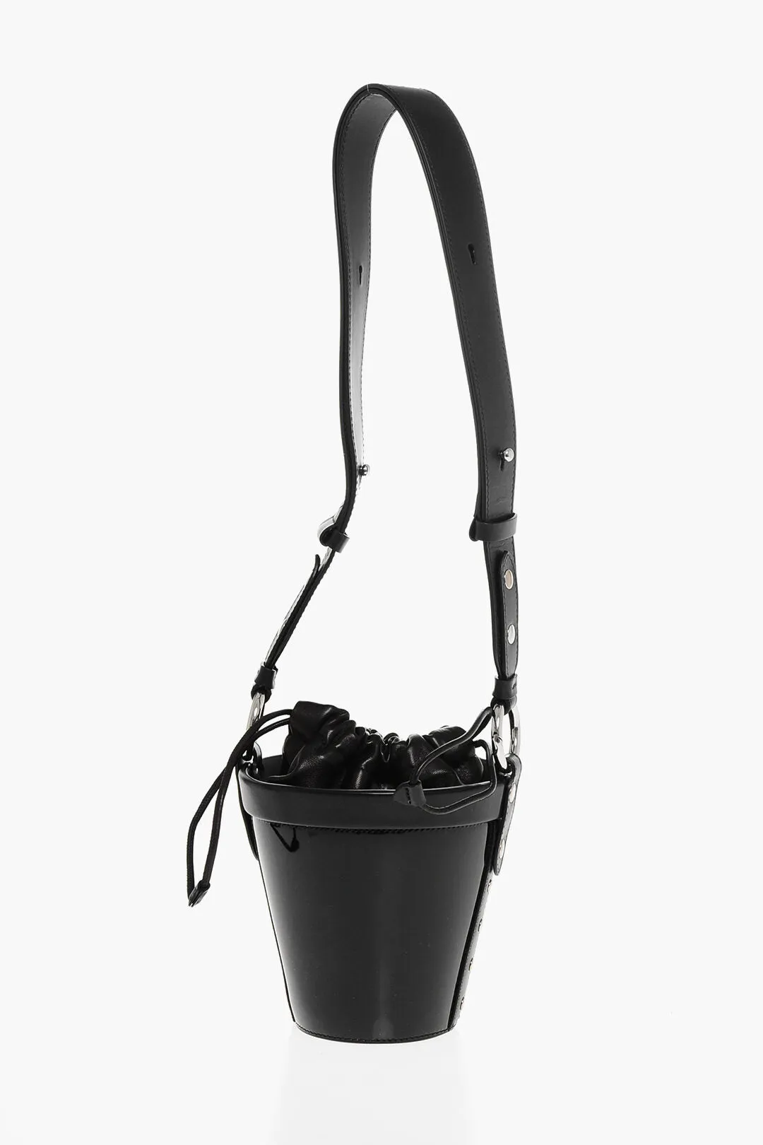 Maison Margiela Patent Leather Bucket Bag With Adjustable Shoulder Strap
