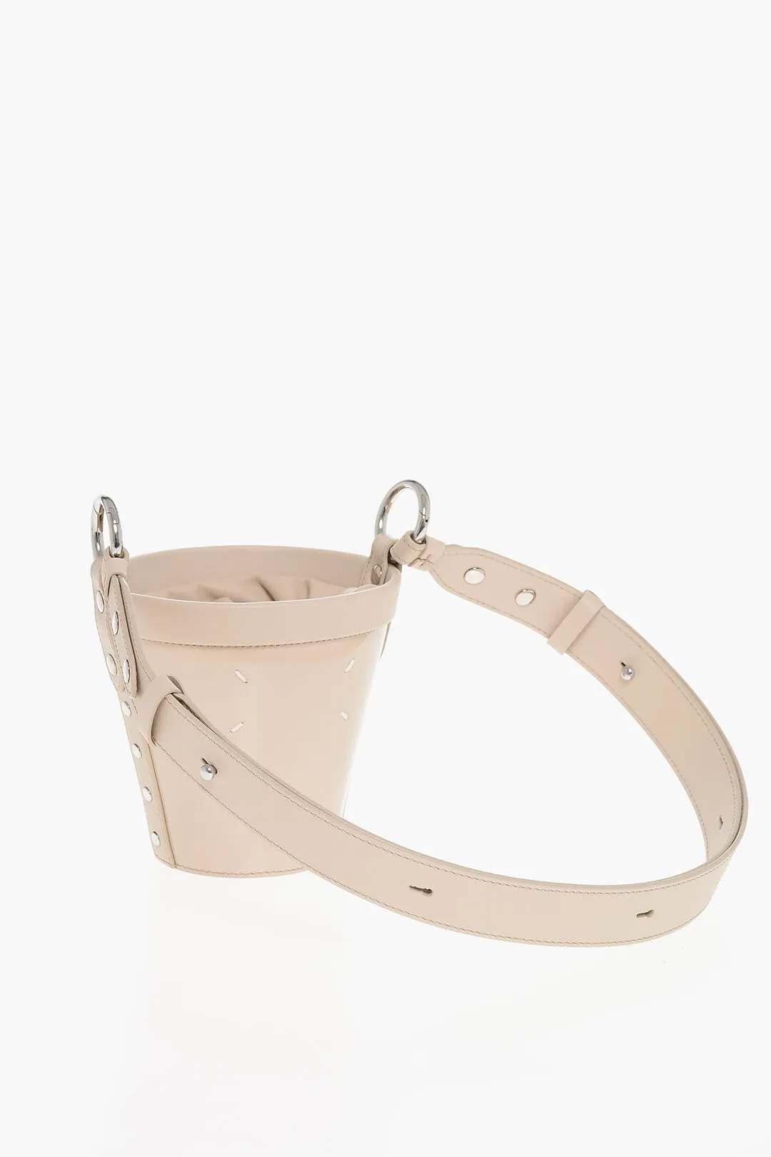 Maison Margiela Patent Leather Bucket Bag With Adjustable Shoulder Strap