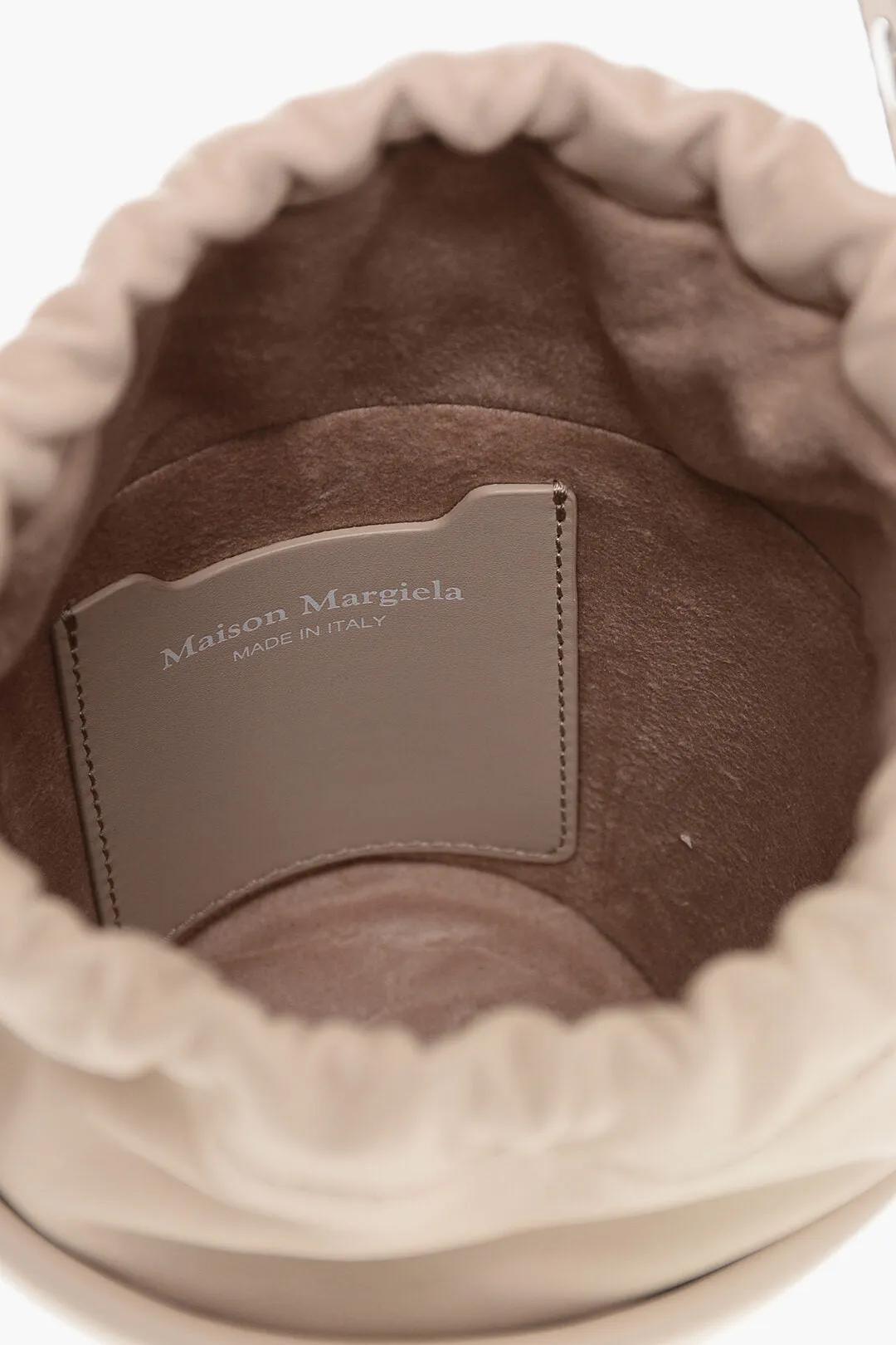 Maison Margiela Patent Leather Bucket Bag With Adjustable Shoulder Strap