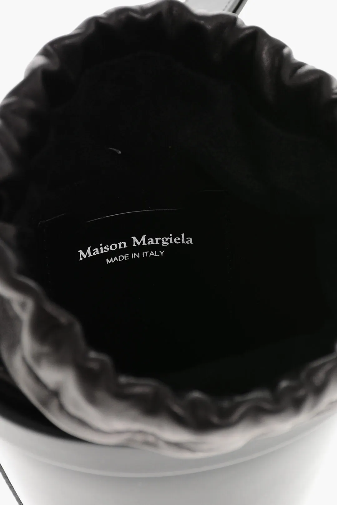 Maison Margiela Patent Leather Bucket Bag With Adjustable Shoulder Strap