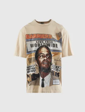 MALCOLM X CREAM TEE men's T-shirts