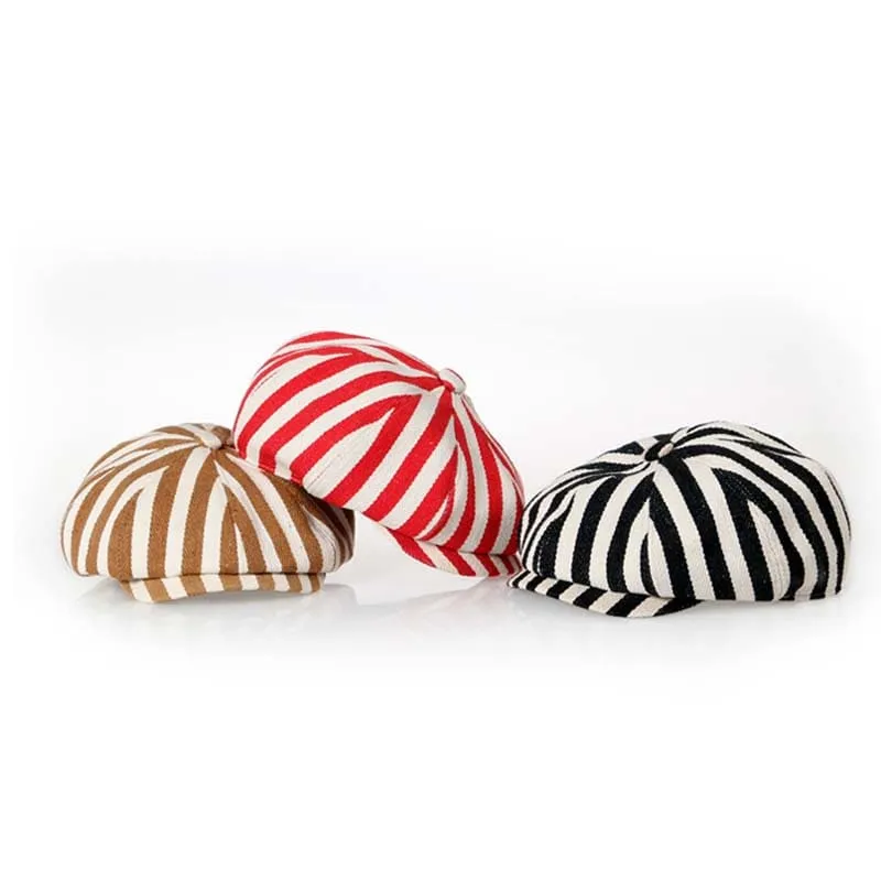 Marbella Striped Newsboy Cap