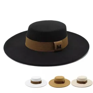 Maribeau Vintage Boater Hat boater hat with bow in beach sunlight