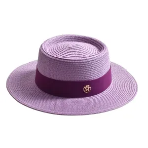 Masters Summer Straw Porkpie Hat stylish boater hat with ribbon on model