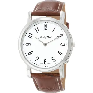 Mathey Tissot Men's Watch - City Quartz White Dial Brown Leather Strap | H611252AG 