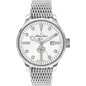Mathey Tissot Men's Watch - Elica Automatic White Dial Steel Bracelet | U121AI 