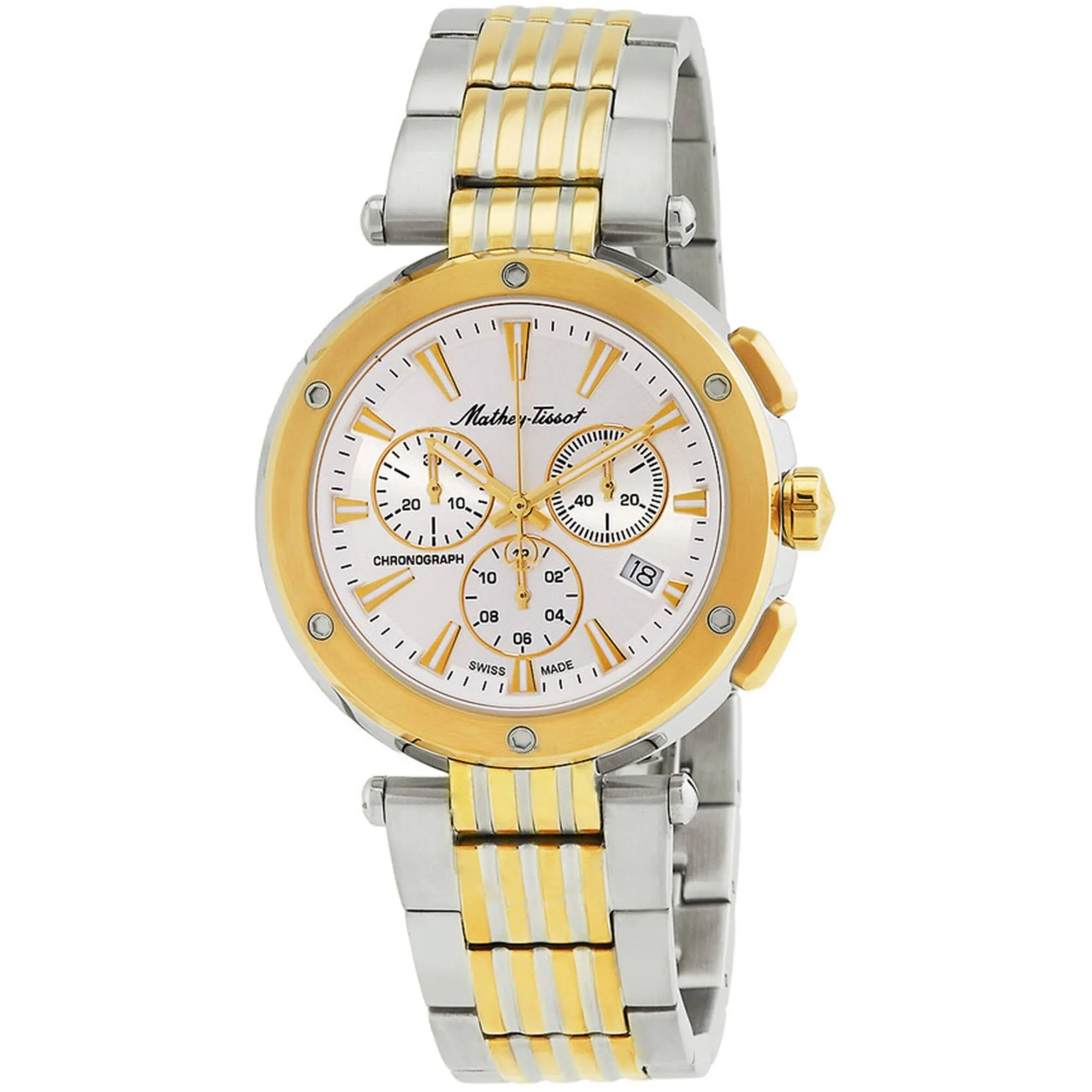 Mathey Tissot Men's Watch - Neptune Chrono Quartz Two Tone Steel Bracelet | H912CHBI 