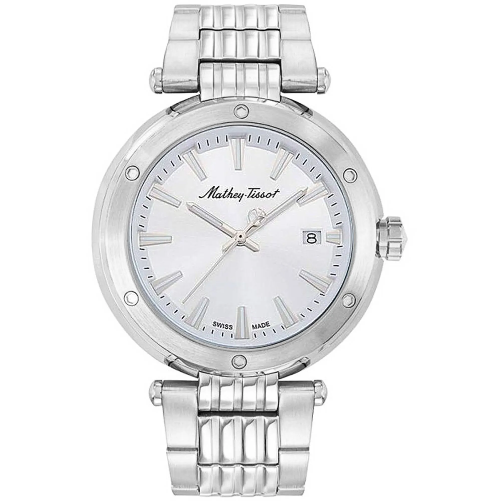 Mathey Tissot Men's Watch - Neptune Silver Dial Stainless Steel Bracelet | H912AI 