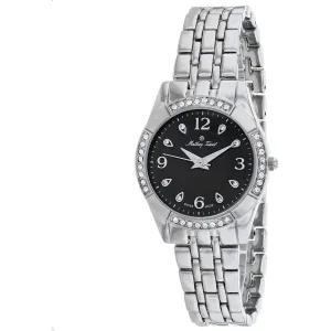 Mathey Tissot Women's Watch - FLEURY 2568 Black Dial Silver Tone Bracelet | D2568AN Luxury Quartz Watch Quartz Watch Sale