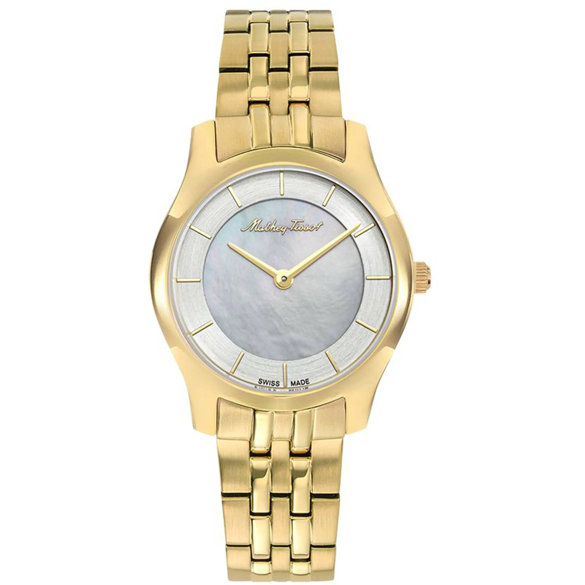 Mathey Tissot Women's Watch - Tacy White MOP Dial Yellow Gold Bracelet | D949PYI Luxury Quartz Watch Quartz Watch Sale