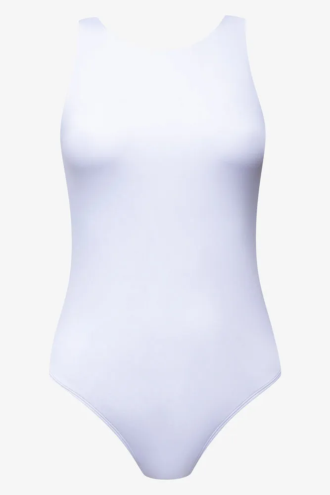 Matte Sleeveless Bodysuit White,women t-shirt cotton,women t-shirt top,boutique women's clothing