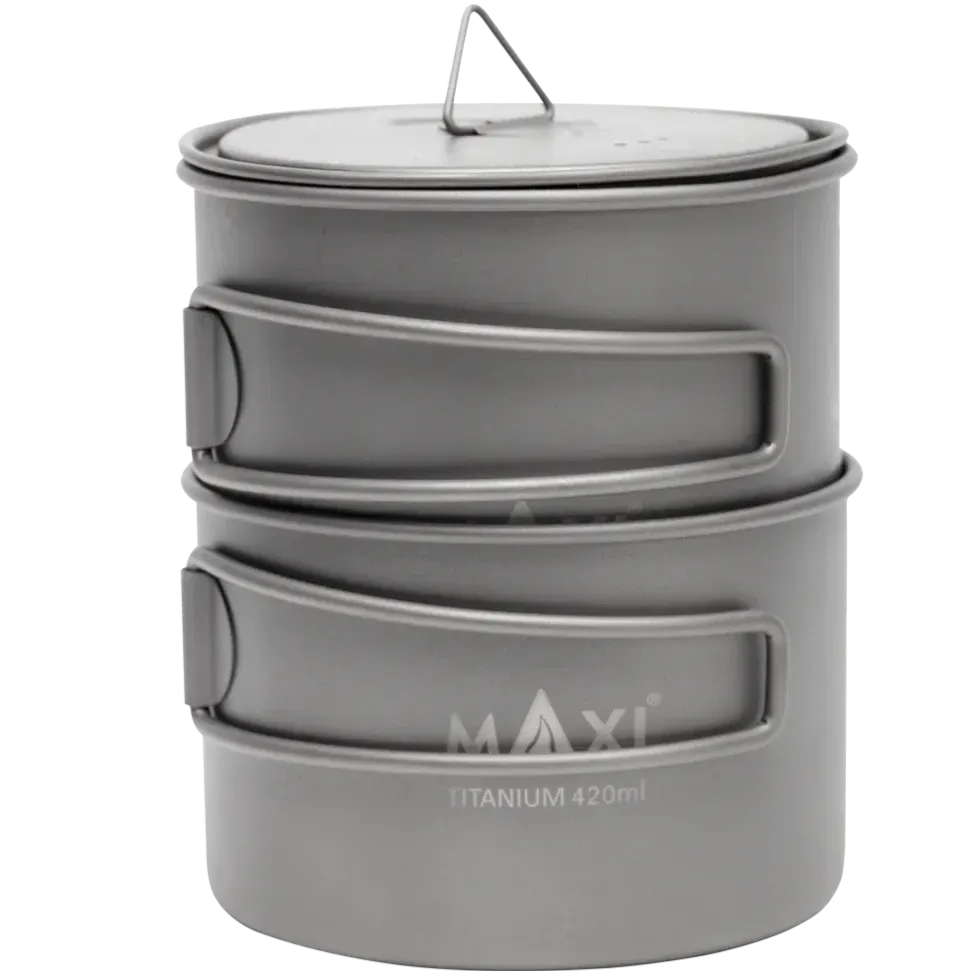 Maxi | Titanium 420-750 Dual Pot camp tool kit sale lightweight camp multi tool compact camp repair kit