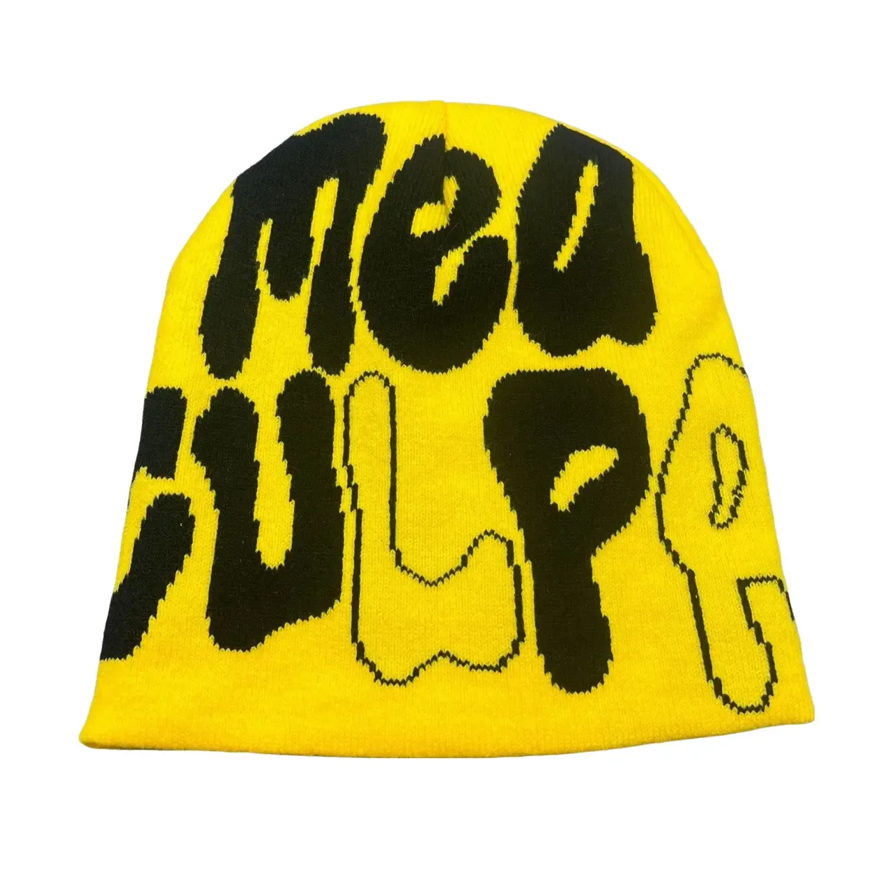 Mea Culpa Classic Beanie stylish boater hat with ribbon on model