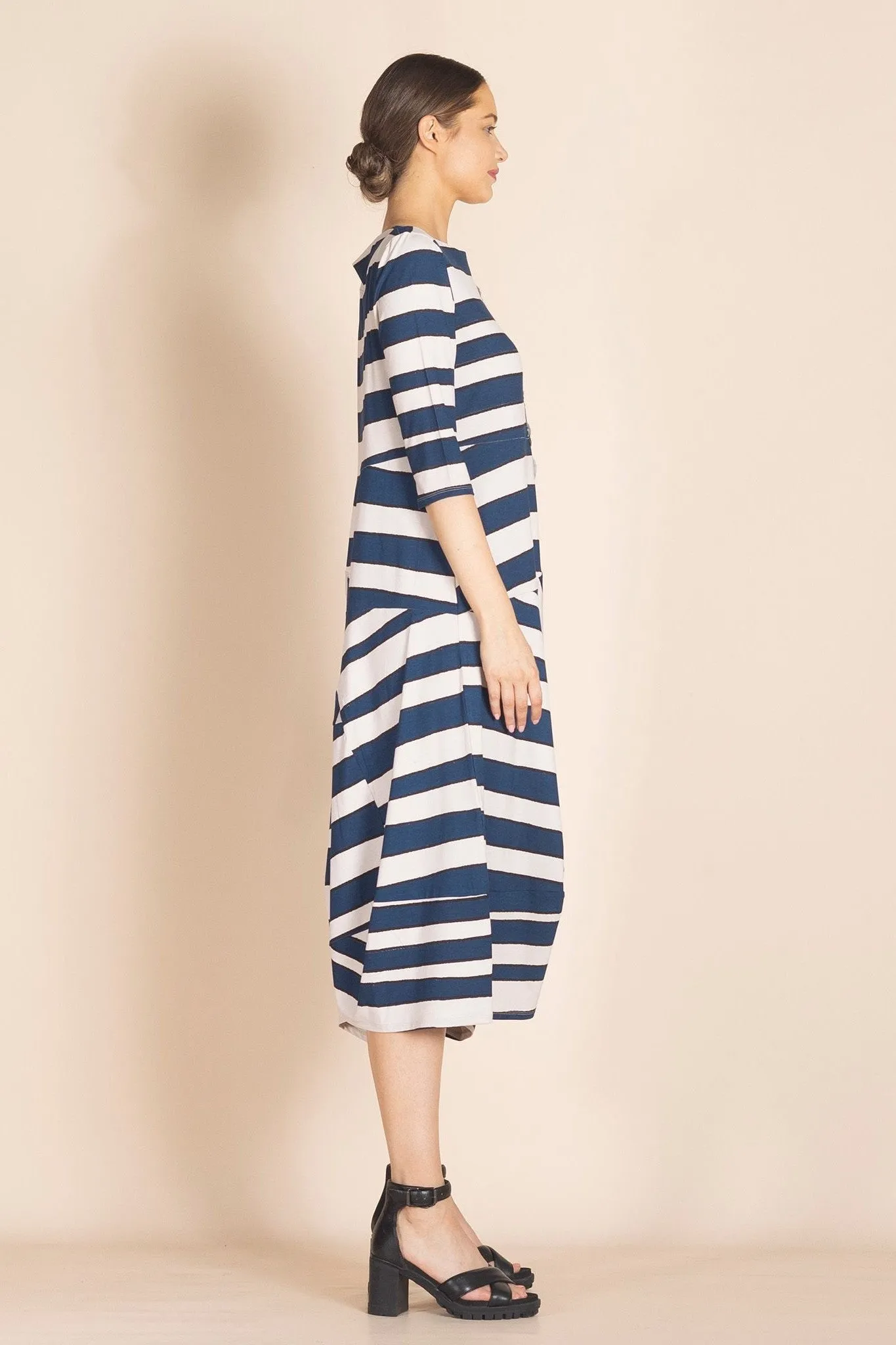 Megan Salmon - M8335 Stripes Pieced Dress