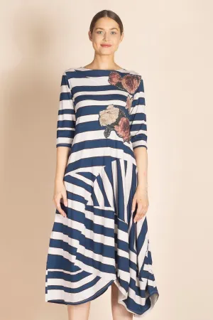 Clothings Megan Salmon - M8335 Stripes Pieced Dress Dresses women dresses dress stores