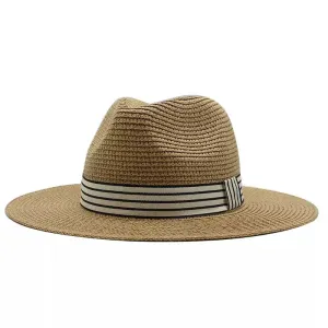 Menorca Summer Sun Fedora Hat boater hat with bow in beach sunlight