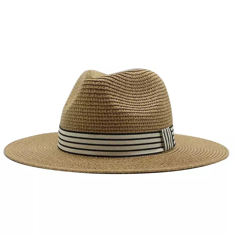 Menorca Summer Sun Fedora Hat boater hat with bow in beach sunlight
