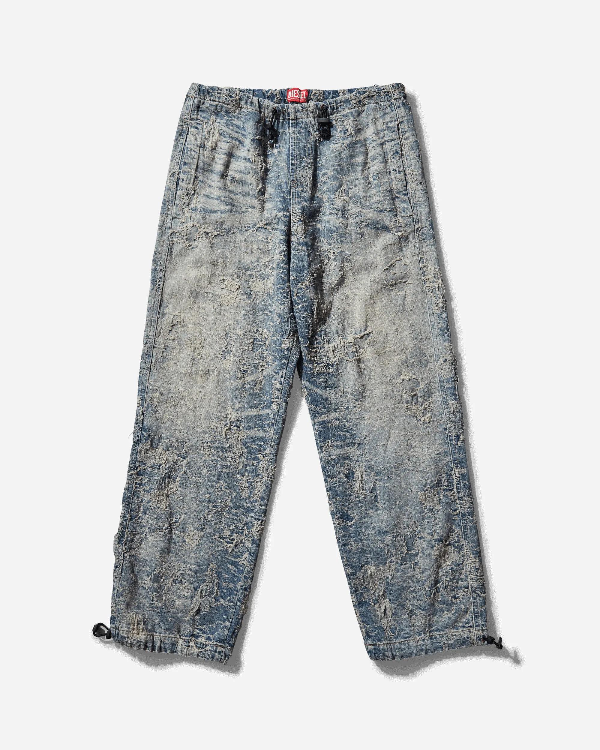 Men's D-Martial Distressed Denim Pants Blue Men's sweatshirt